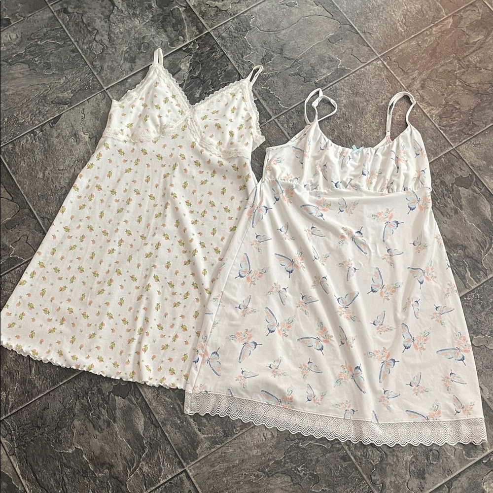 LA VIE EN ROSE Floral and Bird Print Women's Nightgown Set Coquette Coastal